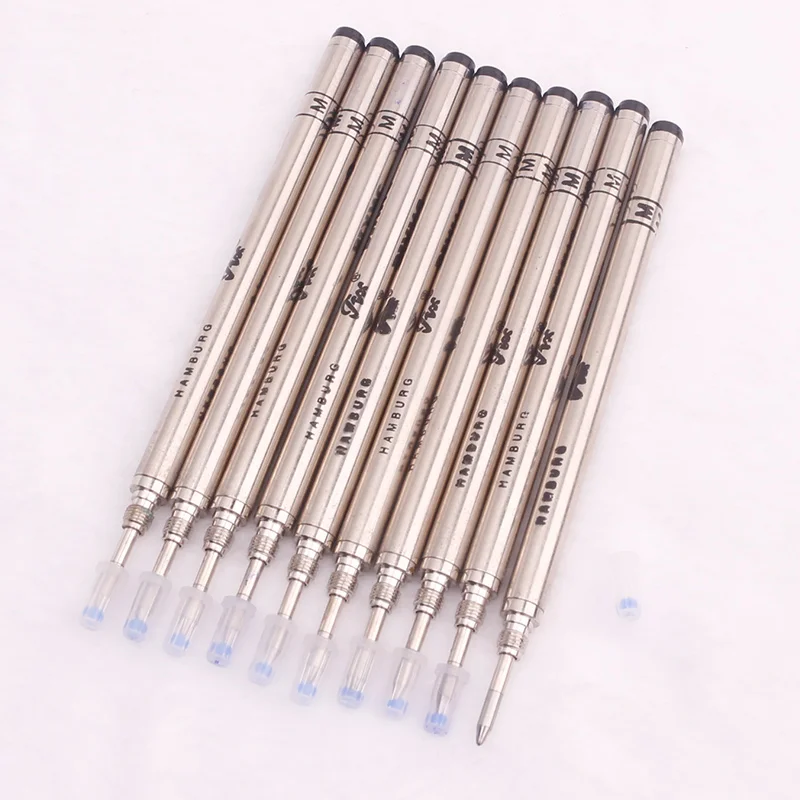 

Luxury Stainless Steel MB Refill Roller Ball Pen Gel Black Blue Ink Refills for 163 149 145 Bohe