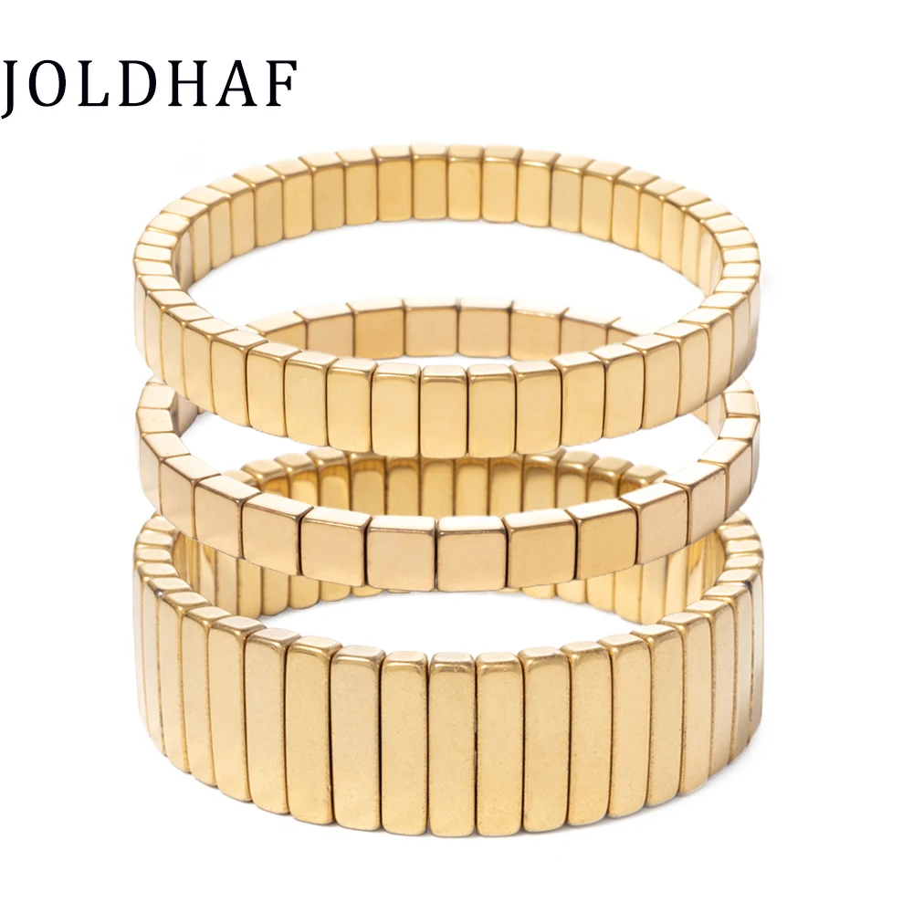 

Новое поступление 2022, модный браслет с бусинами золотого цвета для женщин, эластичные браслеты ручной работы в стиле бохо, эмалированные бусины, ювелирные изделия, оптовая продажа