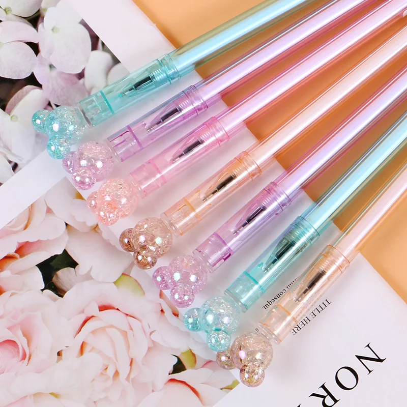 

48pcs Gel Pen Cute Mickey Crystal Colorful Signature Pen Student Writing Painting Black Water Pen Office Learning Gift