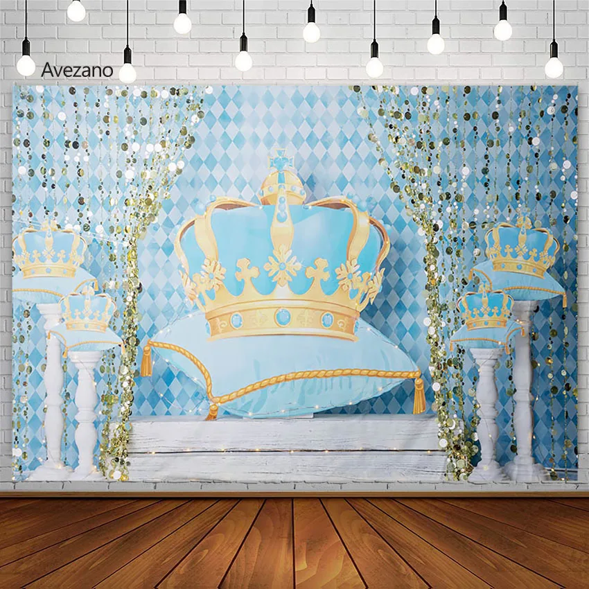 

Фон для фотосъемки Avezano синяя Корона Блестящий Маленький принц день рождения портрет украшение торт разбивать фон фотостудия
