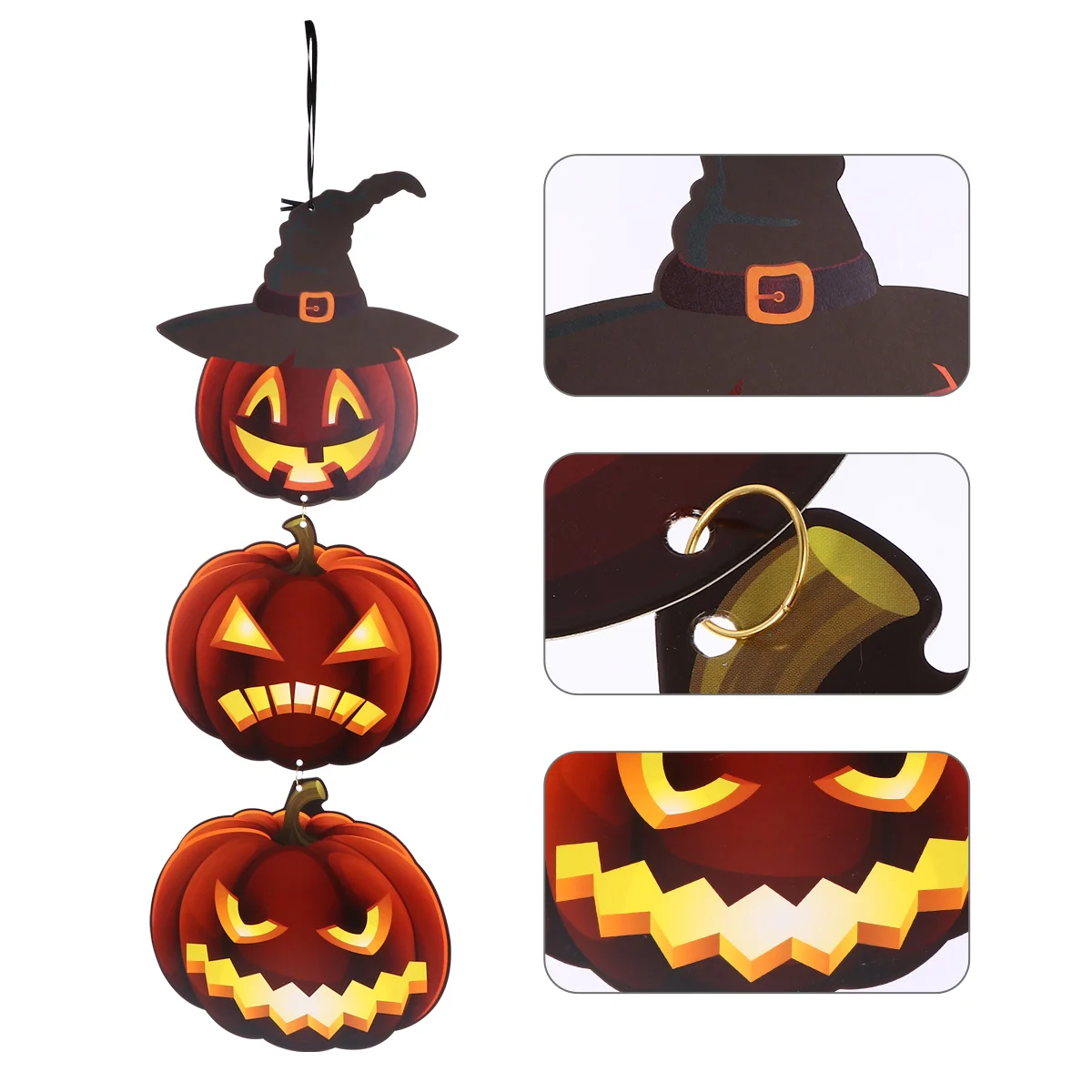 

2Pcs Halloween Hanging Decorations Pumpkin String Pendants Scene Layout Props