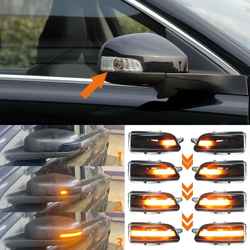 

For Volvo C30 C70 S40 S60 V40 V50 V70 08-2010 S80 Car LED Dynamic Turn Signal Light Side Rearview Mirror Indicator Blinker Lamp