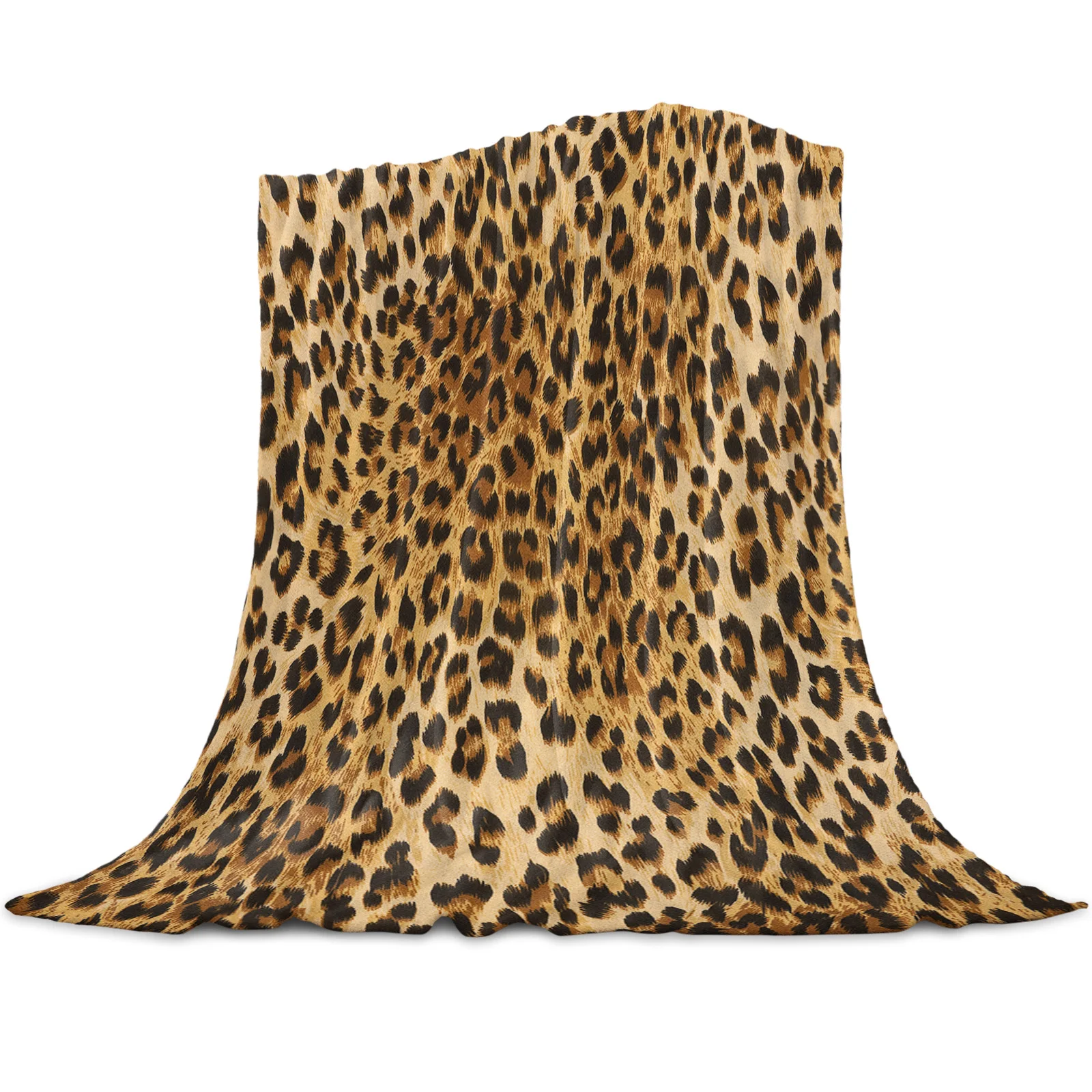 

Wild Animald Leopard Blanket Flannel Winter Sheet Bedspread for Bed Sofa Travel Bedding Warm Fleece Throw Blankets