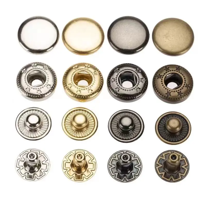 

30~50sets Metal Brass Press Studs Sewing Button Snap Fasteners Sewing Leather Craft Clothes Bags Handmade DIY 831/633/655 Snaps