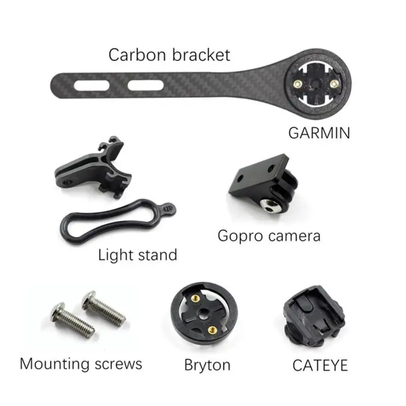 

Carbon Fiber Bicycle Road Bike Cycling Computer Stopwatch Speedometer Mount Holder for Garmin Cateye Bryton Gopro Light Holder