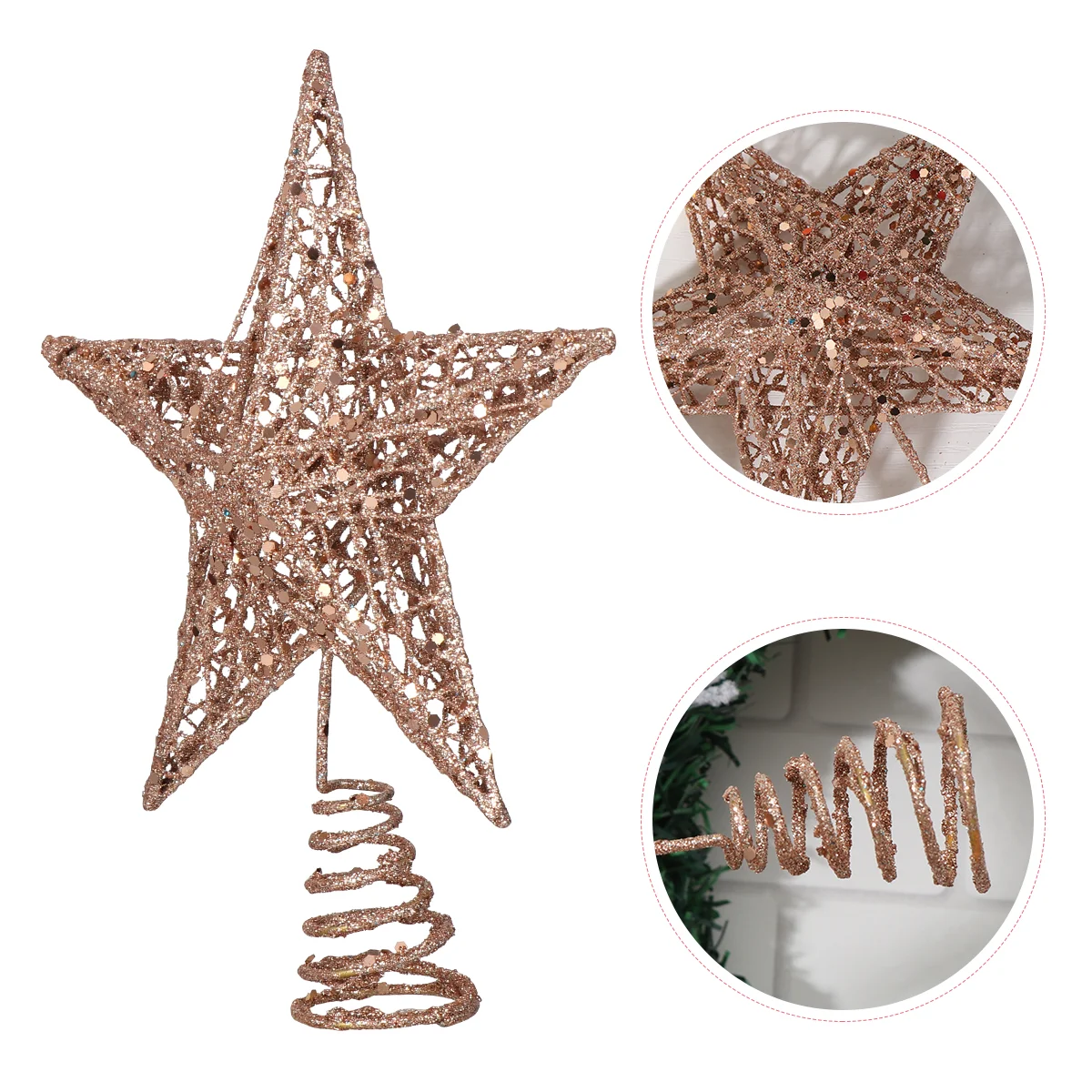 Amosfun 20 см Рождественская елка Железная звезда Топпер Блестящие украшения для