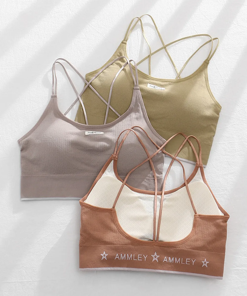 

Новые женские летние бюстгальтеры с перекрестной сексуальной нитью, красивые бюстгальтеры на спине для девушек с накладками на груди, нижн...