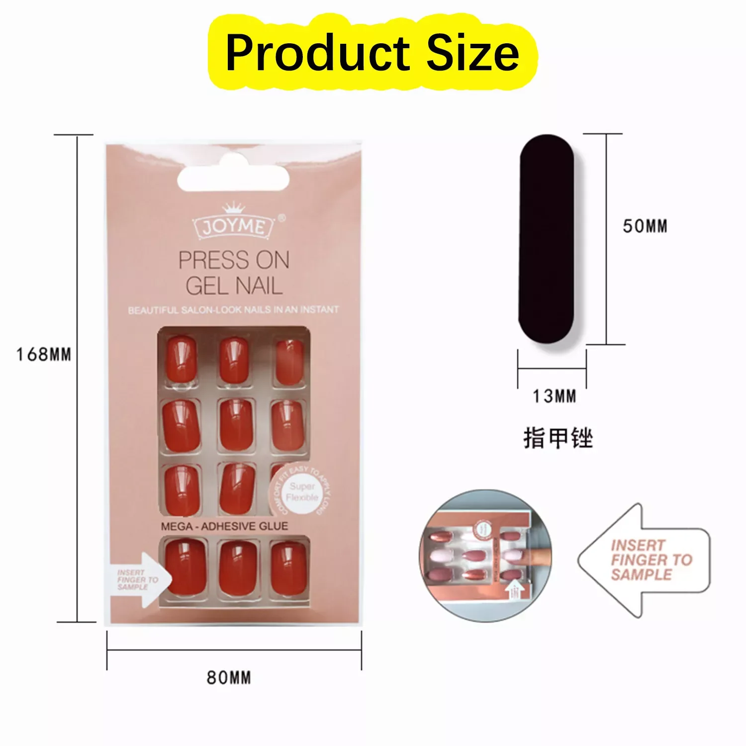 

NEW IN Nails Art Fake Nail Tips False Press on Coffin with Glue Stick Designs Clear Display Short Set Full Cover Artificial Squa