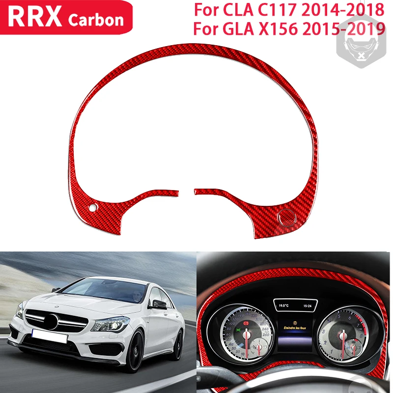

RRX Real Carbon Fiber Accessories Car Dash Board Decoration Frame Cover Sticker for Mercedes Benz CLA C117 GLA X156 2014-2019