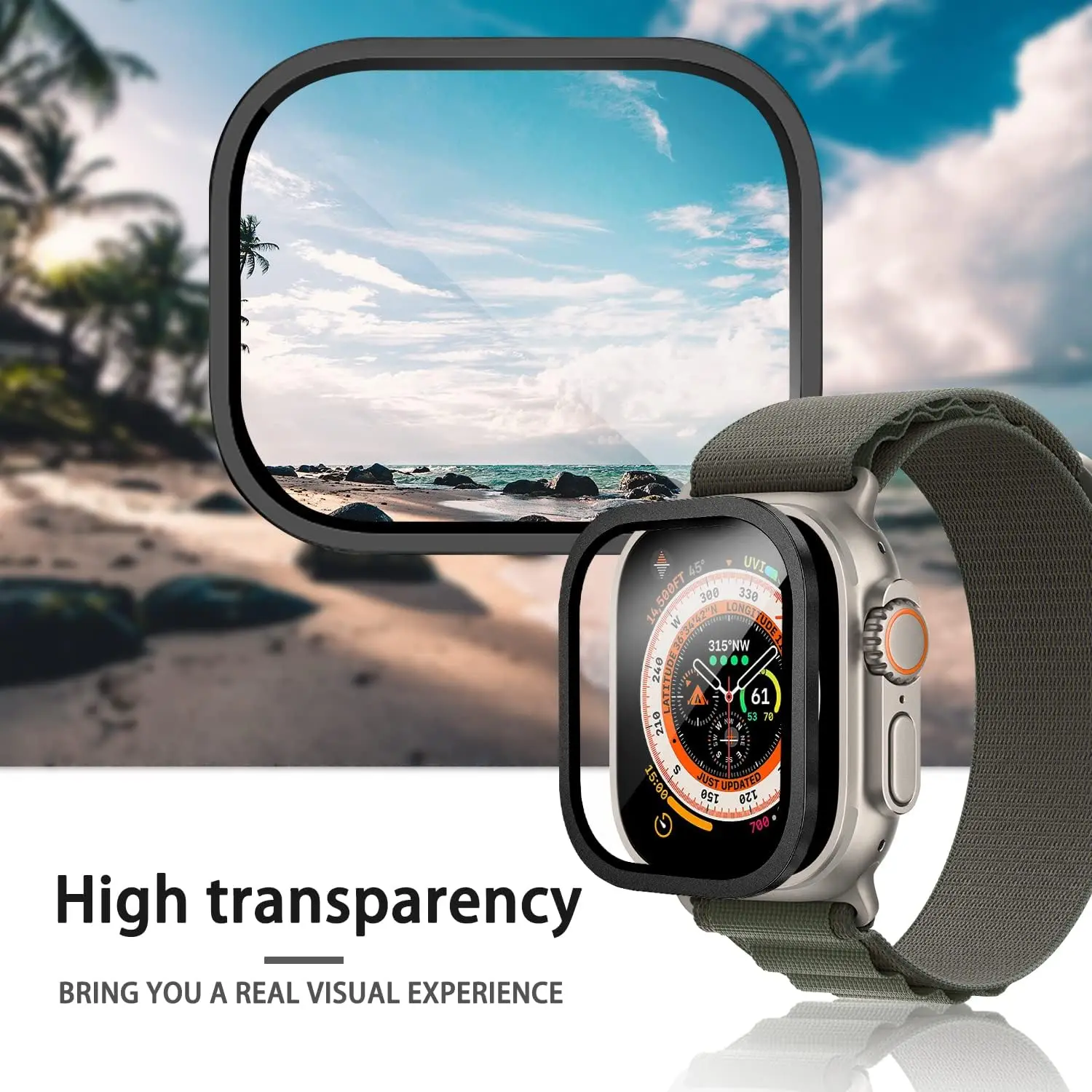 Закаленное стекло для Apple Watch Ultra 3 2 1 49 мм Защитная пленка для экрана от царапин HD Металлический бампер Полная пленка для IWatch Ultra 49 мм (art.: 3920d2bb5284d) - 3920d2bb5284d