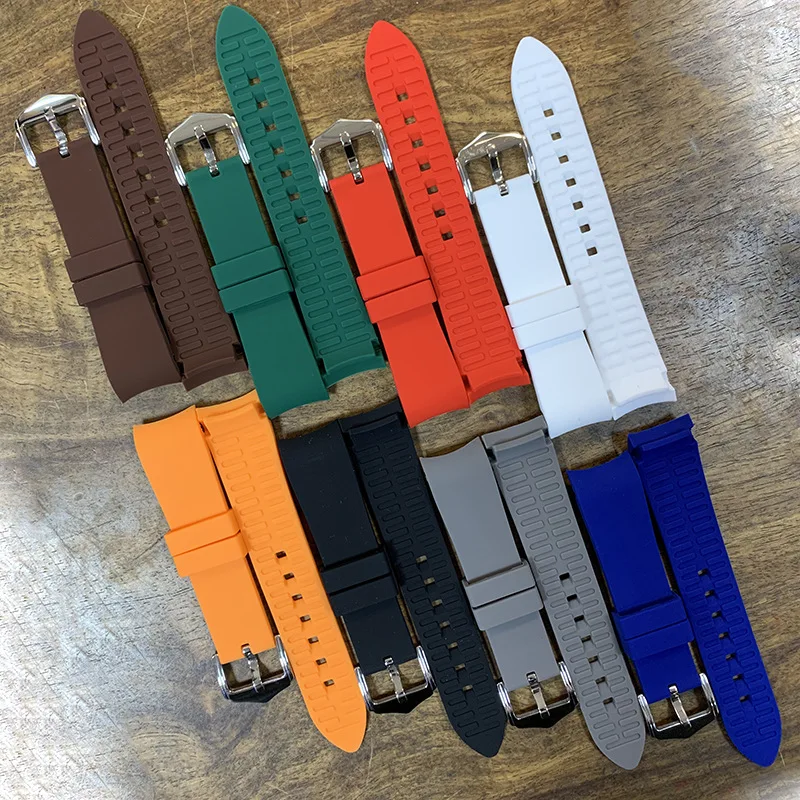 New Hot Selling Universal Rubber Watch Band Elbow 18 19 20 21 22 23 24mm Silicone Watch Strap