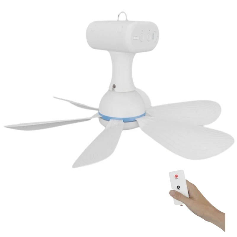 

USB Ceiling Fan Quiet Camping Fan Portable Outdoor Hanging Gazebos Canopy Dorm Fans Rechargeable Remote Control