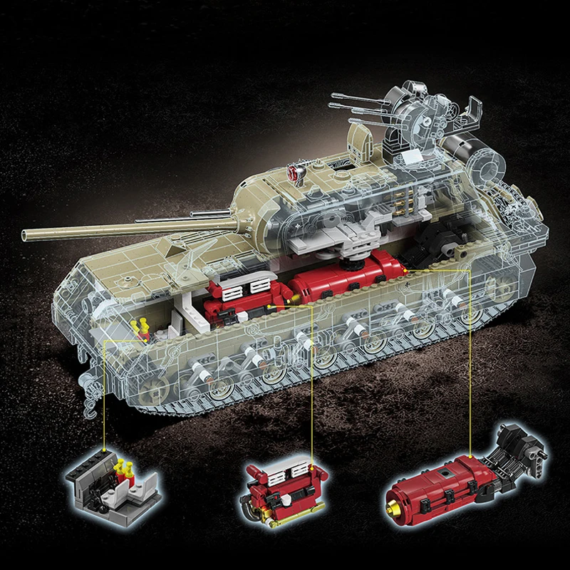 3339 шт. Ww2 военный Panzer VIII Maus строительные блоки сборка с дистанционным управлением