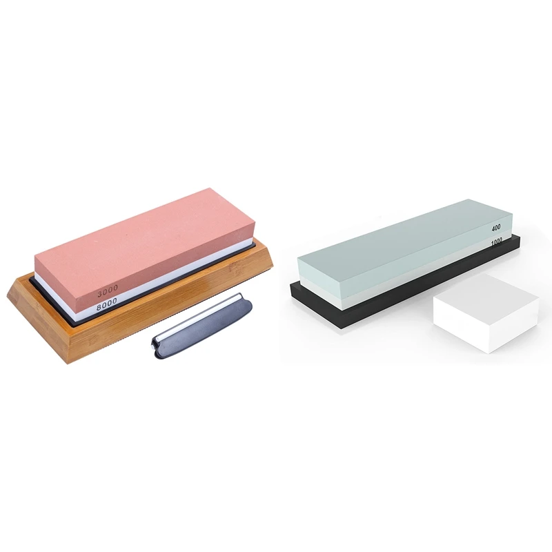 

Premium Whetstone Sharpening Stone 2 Side Grit 400/1000 Knife With 8000 Grit - Double Sided Whetstone Set