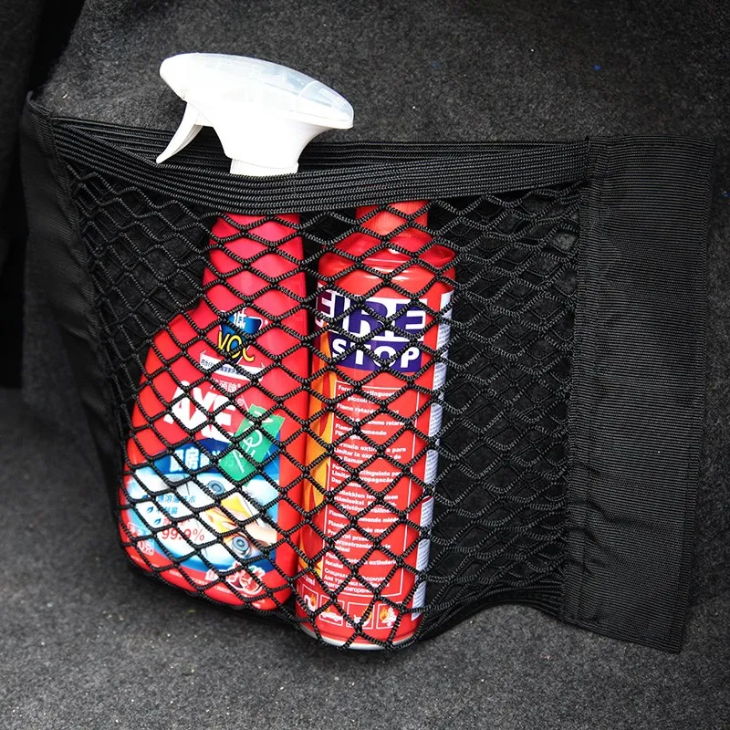 

Car double-layer mesh bag trunk universal fixed mesh bag storage car interior