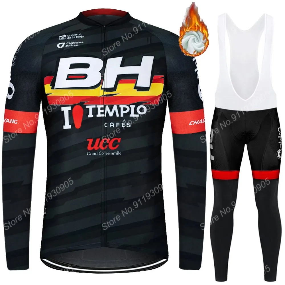 2021 BH Team Cycling Jersey Set Spanish Mens Winter Long Sleeve Clothing Suit Road Bike Bicycle Pants Bib MTB Wear Ropa Cicismo images - 6