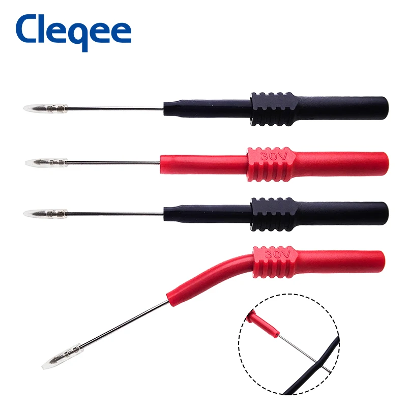 

Cleqee P5009 4pcs Soft PVC Insulation Piercing Needle Non-destructive Multimeter Test Probes Red/Black