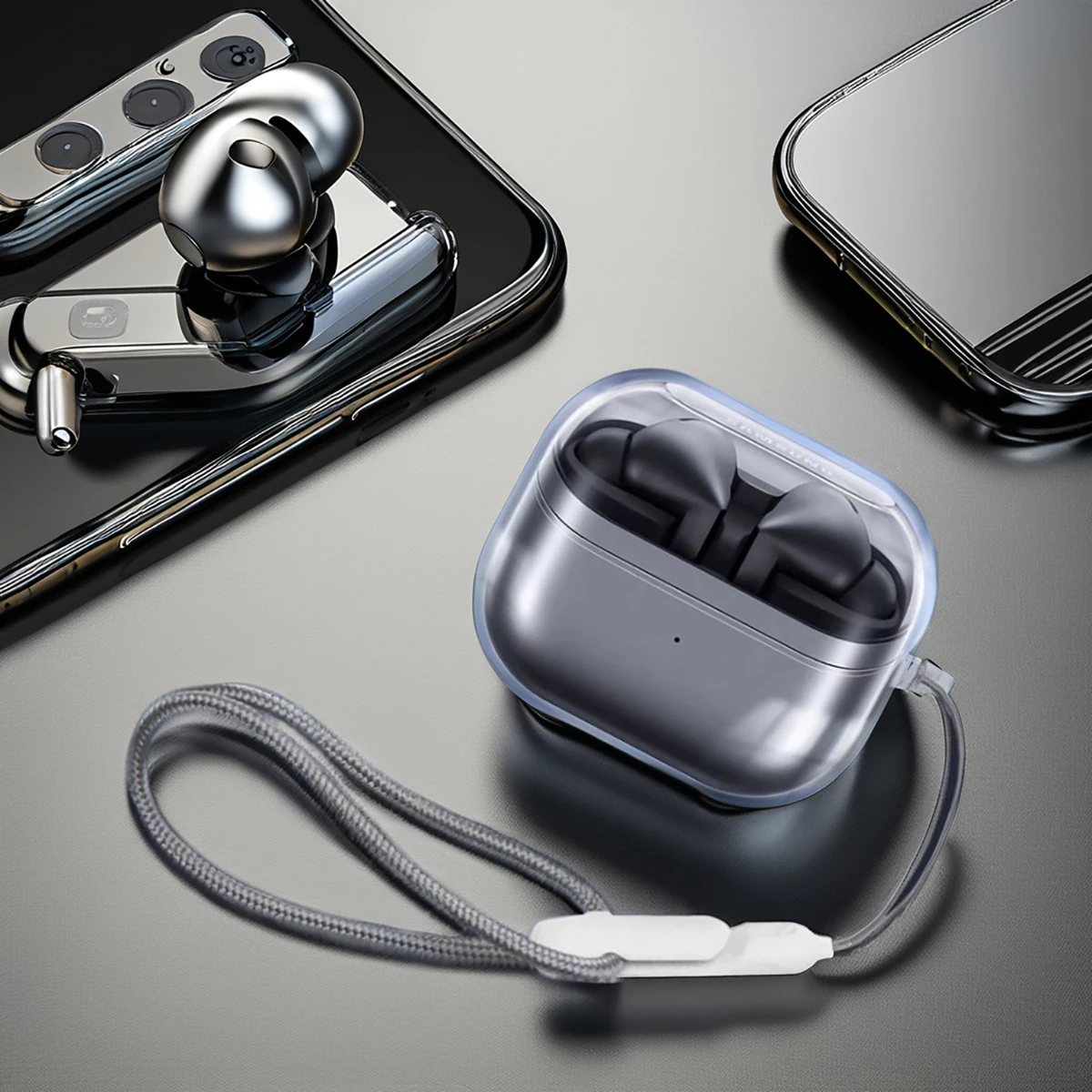 Фото Прозрачный Мягкий Чехол Из ТПУ Для Samsung Galaxy Buds 3 Pro, Защитный Чехол, Прозрачная Силиконовая Защита Для Наушников №1