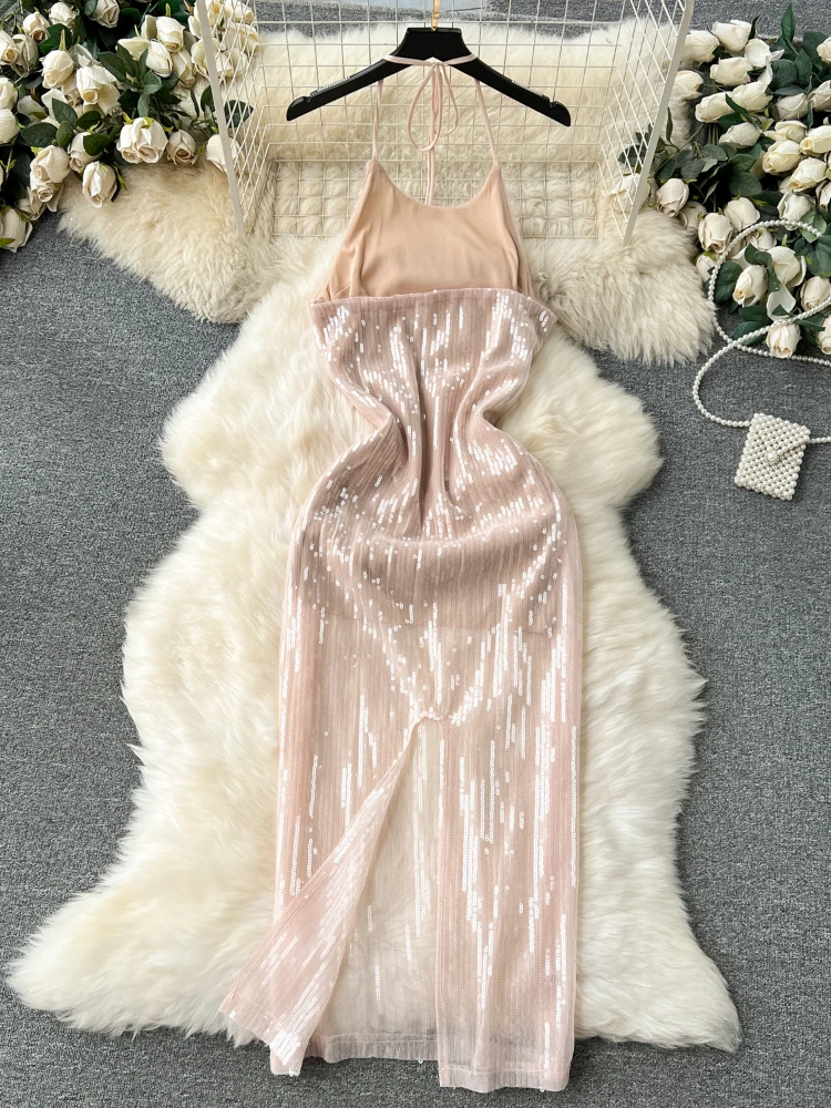 Женские сексуальные платья с блестками модное облегающее платье средней длины