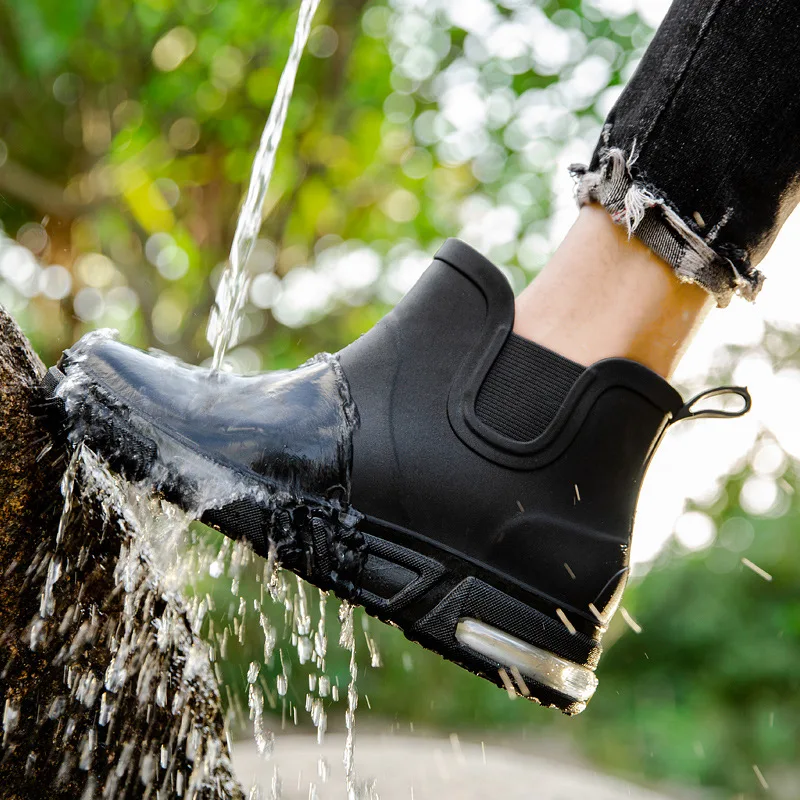Men's New Fashion Fishing Rain Boots Outdoor Rainy Fishing Waterproof Rubber Shoes Fishing Comfortable Pvc Water Shoes enlarge