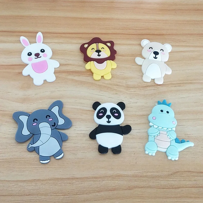 

10Pcs Kawaii Cartoon Animals Soft Silicone Flatback Cabochon PVC Rubber Craft Fit Phone Decoration DIY Scrapbooking Accessories