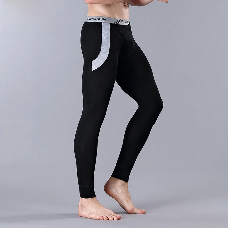 Yu Zhaolin мужские лонг-джоны тонкие молодежные узкие брюки из чистого хлопка