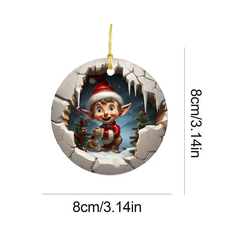 Рождественские украшения для детей акриловые 3D визуальные эффекты круглый