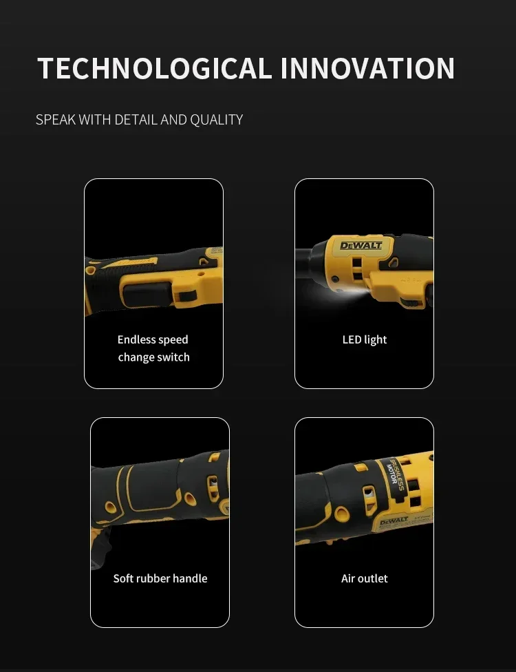 Фото Аккумуляторный бесщеточный ударный гайковерт Dewalt DCF512 1/2 дюйма, 3/8 дюйма, с регулируемой скоростью, 20В, электроинструмент №5
