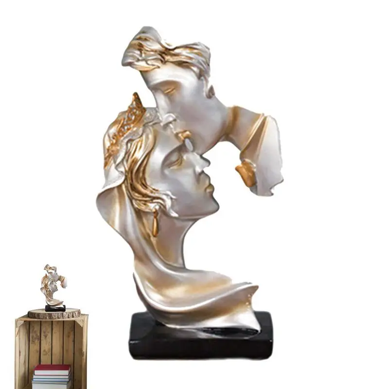 

Скульптура «Поцелуй пар», Современный художественный персонаж, статуя из смолы, роскошное домашнее украшение, подарок на свадьбу, День святого Валентина