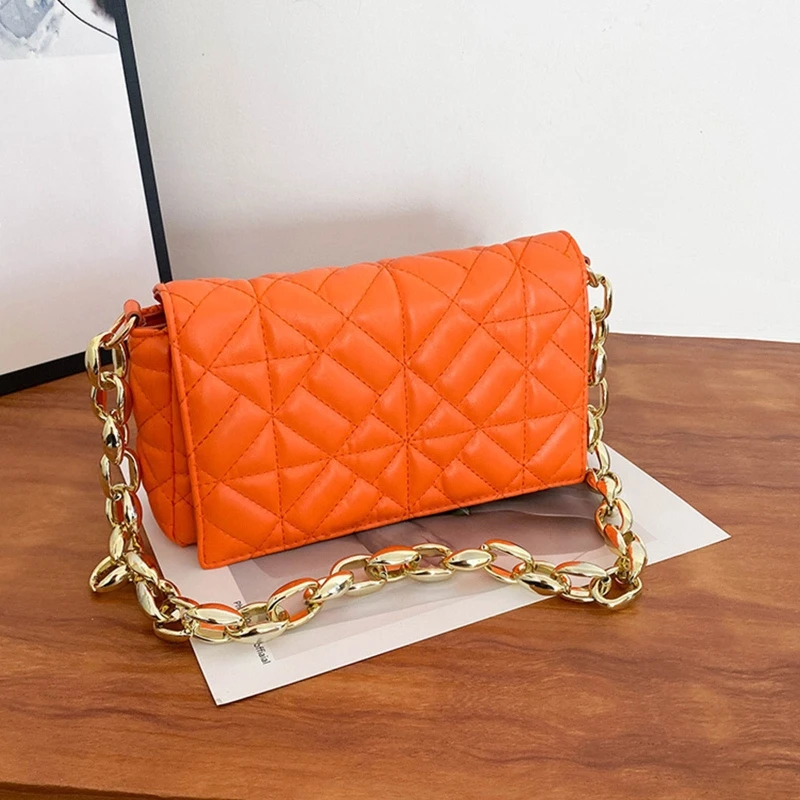 

Women's Shoulder Bags Thick Chain Quilted Purses Handbag Women Clutch Underarm Bag Ladies Hand Bag