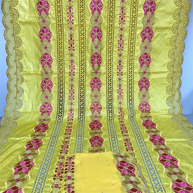 

7 yards Bazin Riche Brode embroidered beads New Jacquard Fabric Guinea Brocade 100% Cotton Soft Shadda Nigeria Garment Cloth 3L3
