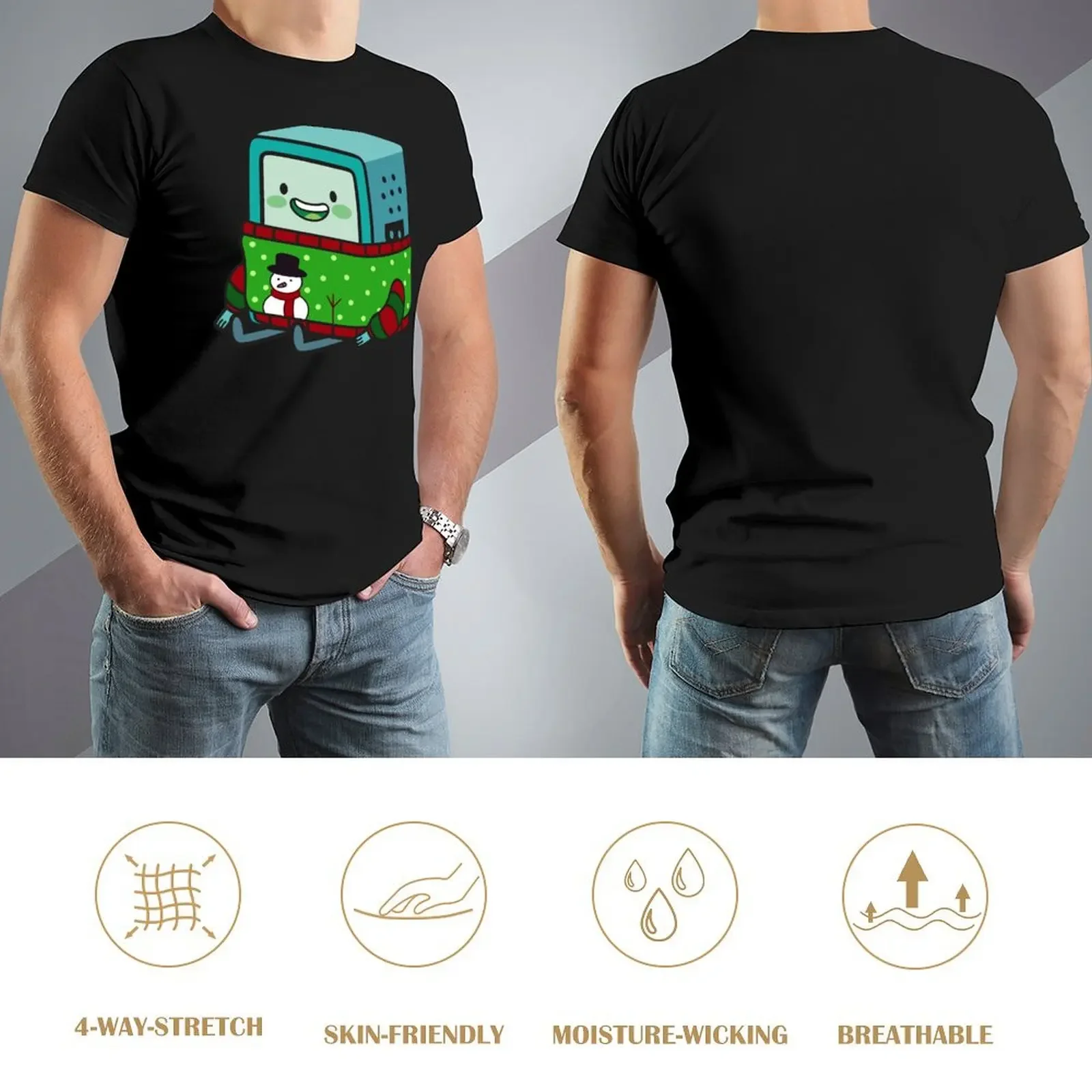BMO Xmas T-Shirt хлопковые мужские футболки рубашки для тренировок с графикой мужчин