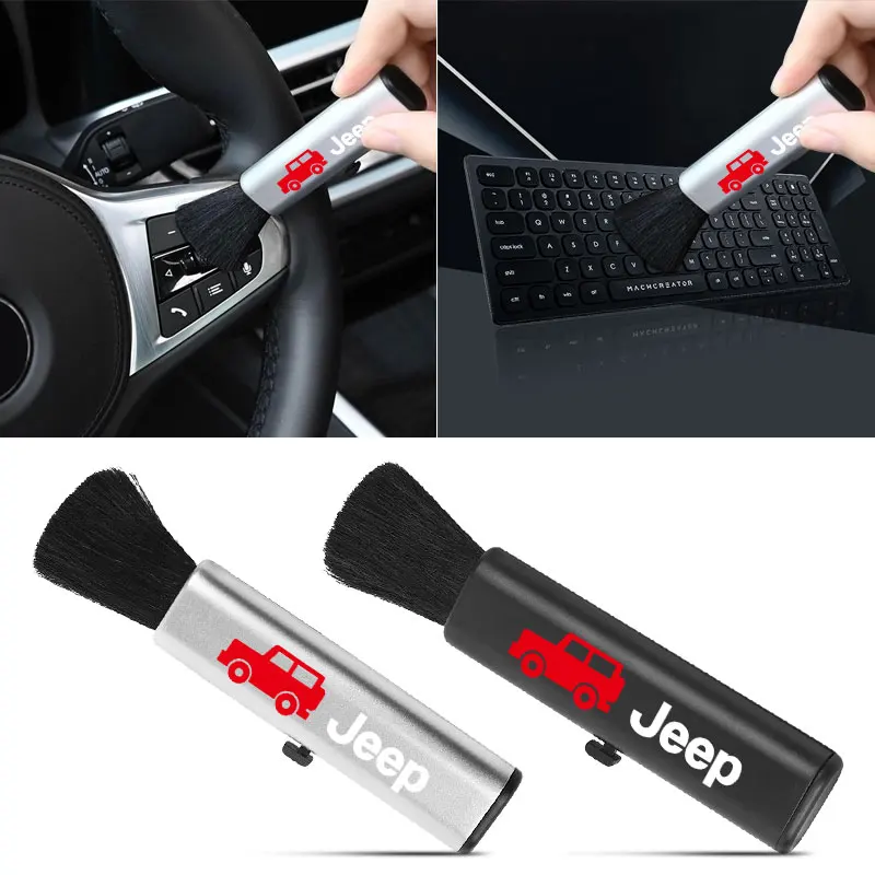 

Car Styling Retractable Car Conditioning Air Outlet Clean Brush For Jeep Wrangler Grand Cherokee Compass Renegade Tyre Stem Caps
