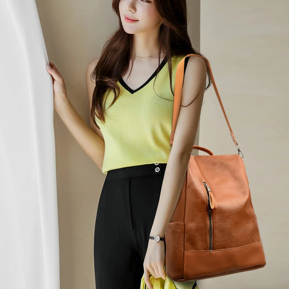 

Рюкзак женский из искусственной кожи, школьный, с защитой от кражи, в ретро-стиле, мягкий