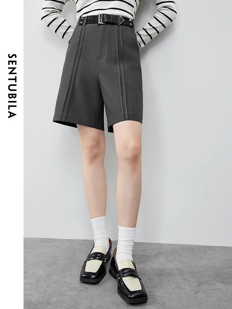 SENTUBILA повседневные короткие брюки женские 2024 модные длиной до колена с высокой