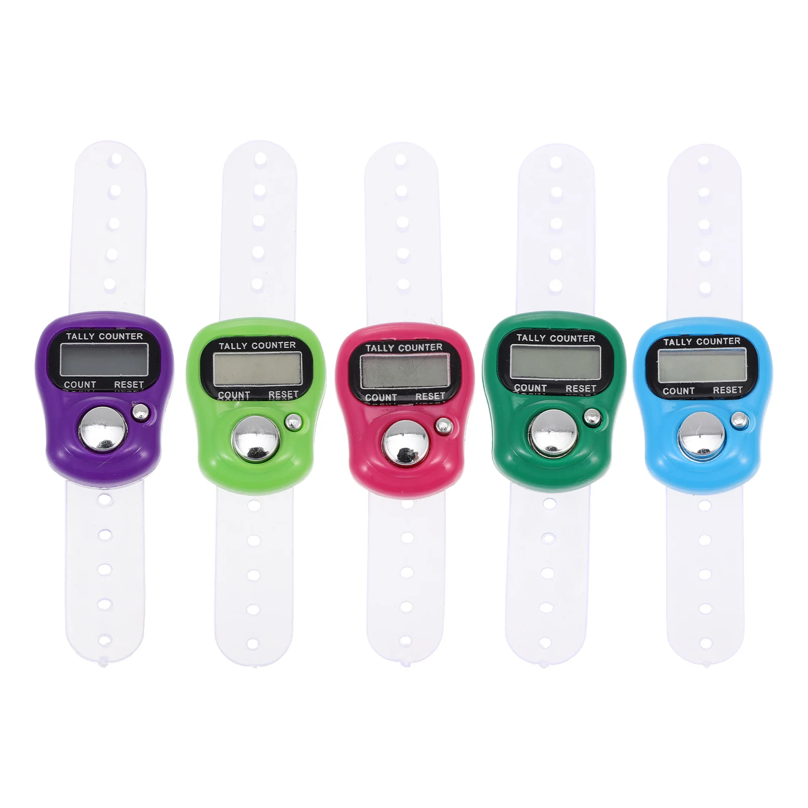 

5Pcs Electronic Small Counter Pray Finger Counter Counting Device (Random Color)