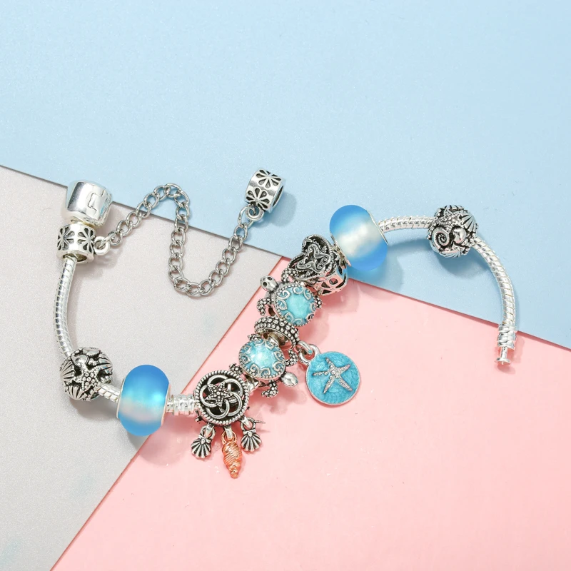 Морская звезда черепаха ракушка бусины кулон DIY змеиная цепочка оригинальный