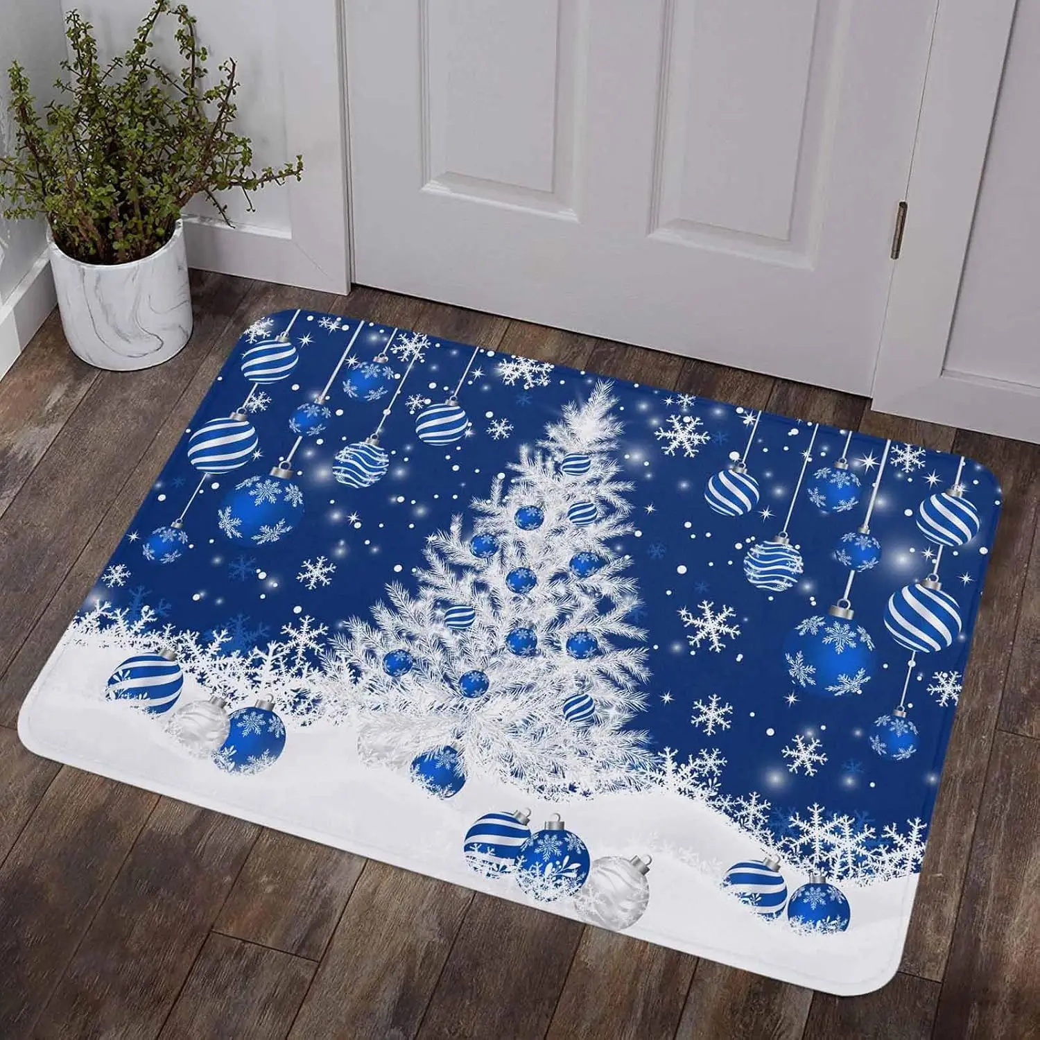 

Нескользящий дверной коврик темно-синий