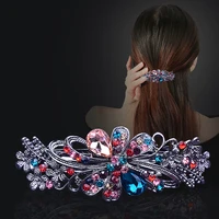 2022 new hairpin female rhinestone spring crystal back head hairpin headgear ponytail clip large top clip u4