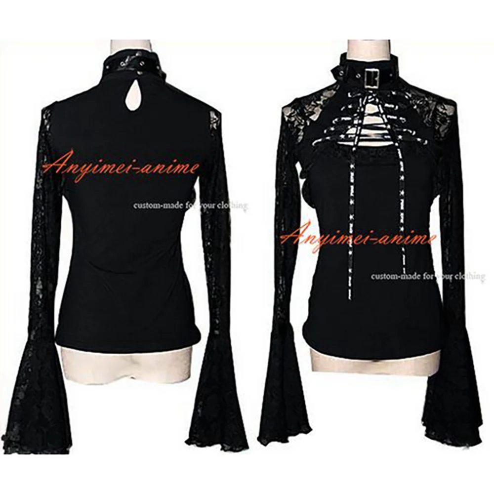 

tripp Fashion Hiphop Gothic Lolita Punk Fashion black cotton shirt top Cosplay Costume Tailor-made[CK987]