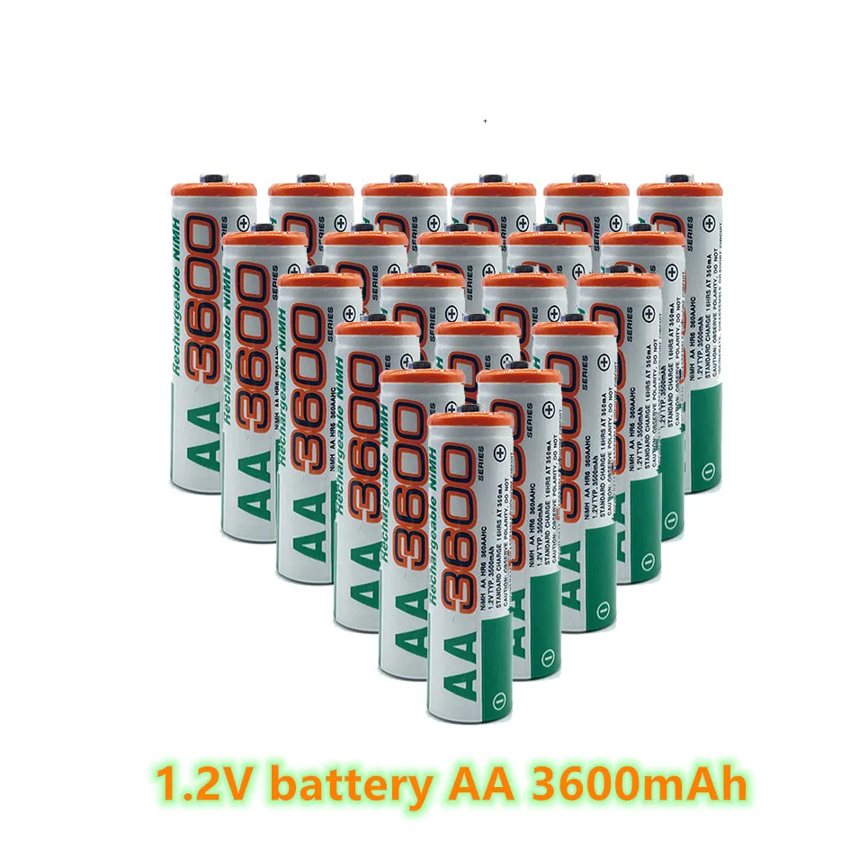 

AA battery 100% MAH, 3600 V, NiMH, suitable for watch, mouse, computer 2, new, 1.2