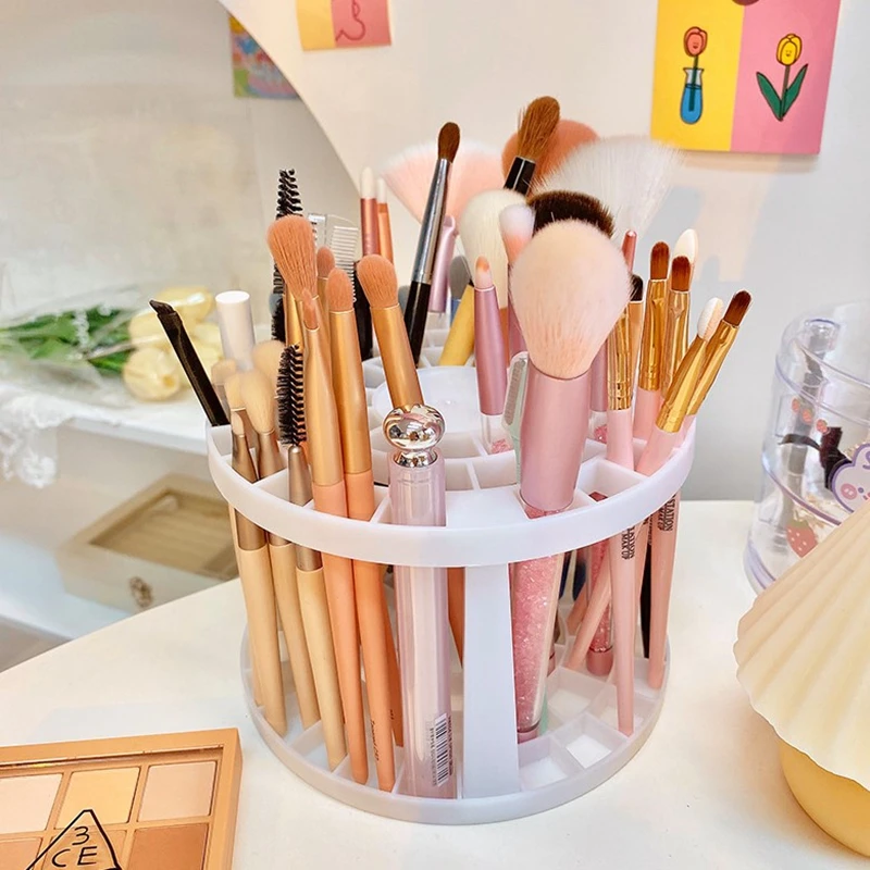 Держатель для карандашей и кисточек для макияжа с двумя слоями, органайзер для хранения косметических инструментов.