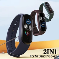 sport silicone strap for xiaomi mi band 7 6 5 4 3 smart watch wristband bracelet replacement for miband 5 6 7 wrist color strap