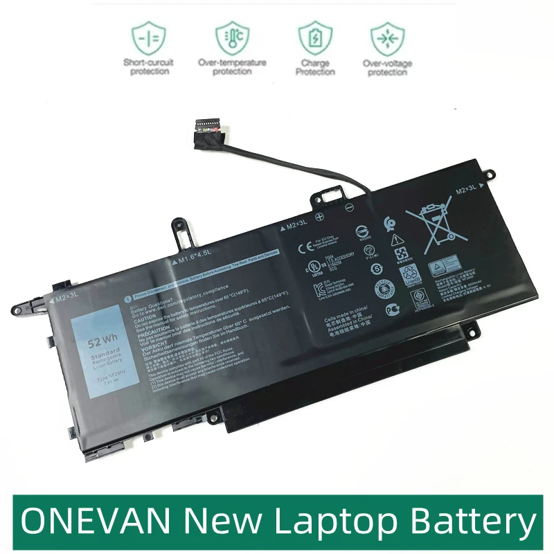 Новый оригинальный аккумулятор onwan 7 6 в 52 Втч 6500 мАч NF2MW применяется для DELL Latitude 7400
