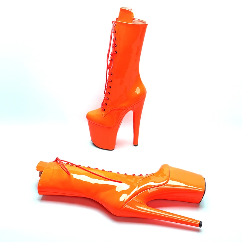 Leecabe  20CM/8Inch Patent Upper Women's Platform Sandals  party High Heels Shoes Pole Dance boot