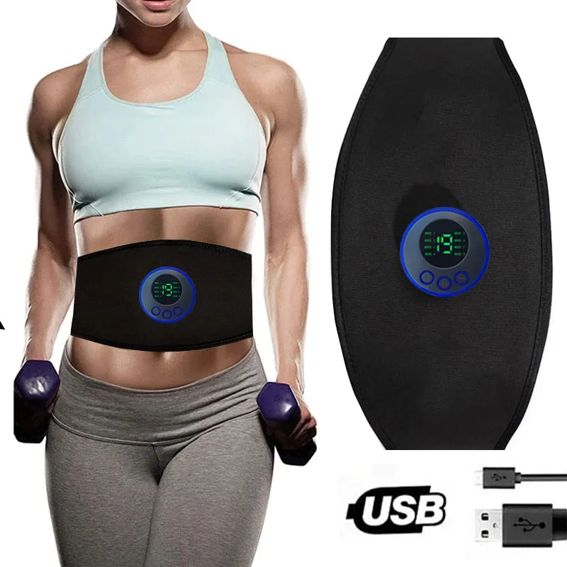 

EMS Waist Abs Slimming Trainer Belt Abdominal Muscle Stimulator Weight Loss Exercise Massager Home Gym Fitness Body Shaper