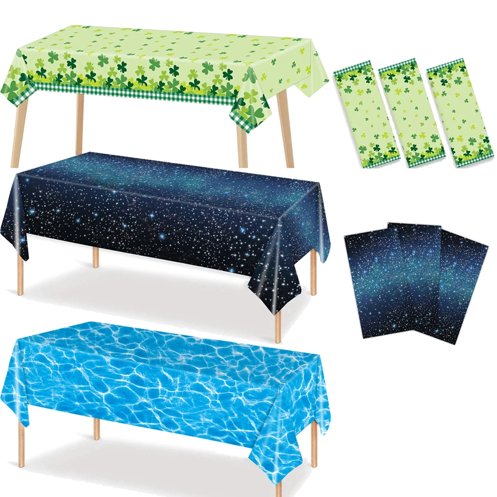 

Одноразовые скатерти в различных темах, звездное небо, луг, море, Декор, день рождения, вечеринка, пикник, кемпинг, скатерть для стола на откр...