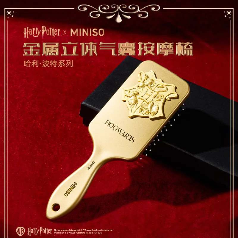 MINISO натуральная Гарри Поттер Kawaii металлическая трехмерная массажная расческа