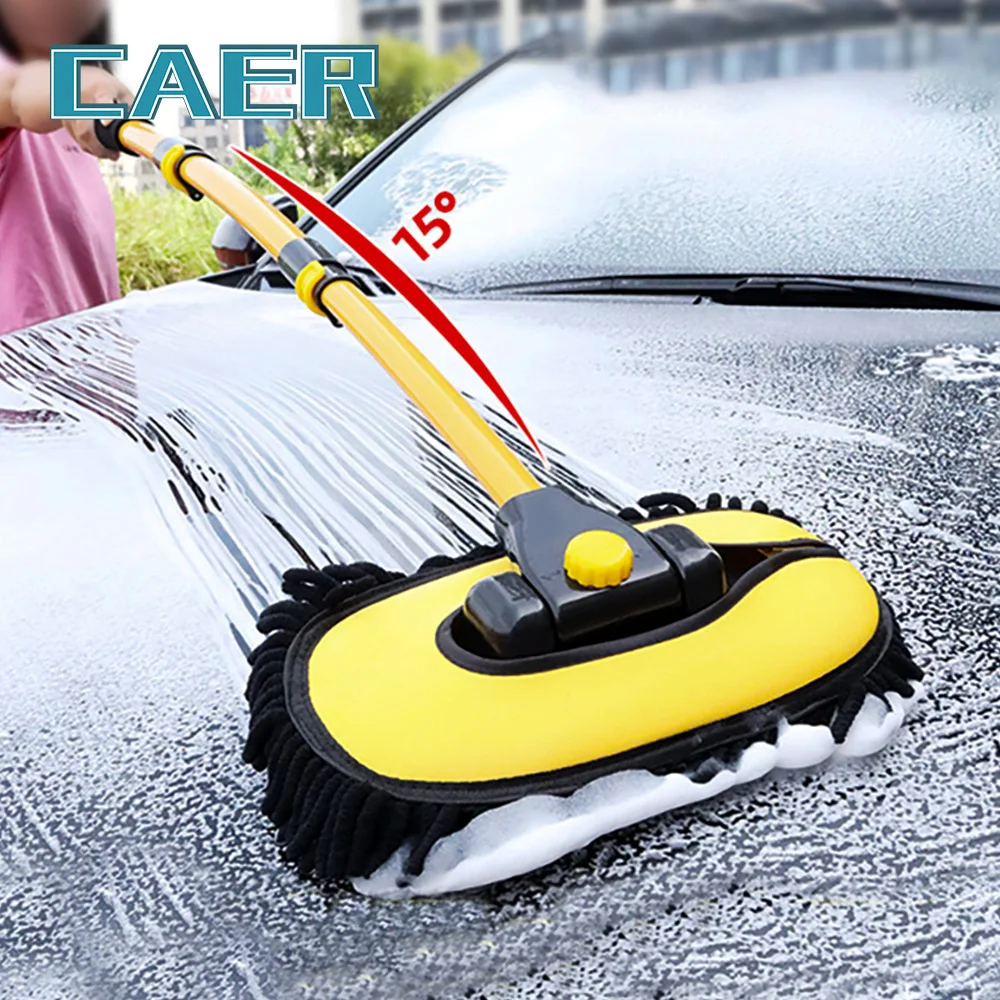 

Car Wash Mop Adjustable Telescoping Long Handle Cleaning Brush Microfiber Soft Hair Not Hurt The Car Auto Cleaning Accessories