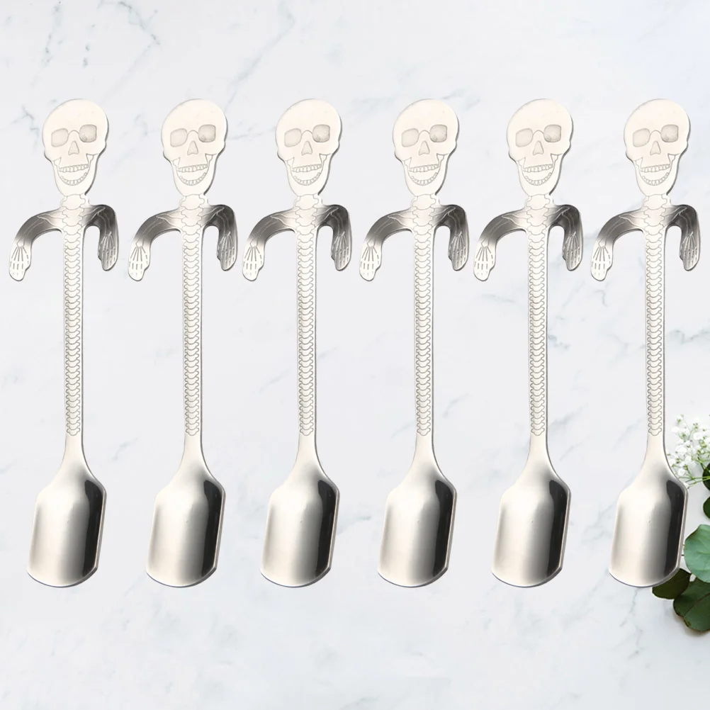 

6PCS Spoon Creative Scoop Stainless Steel Coffee Spoon